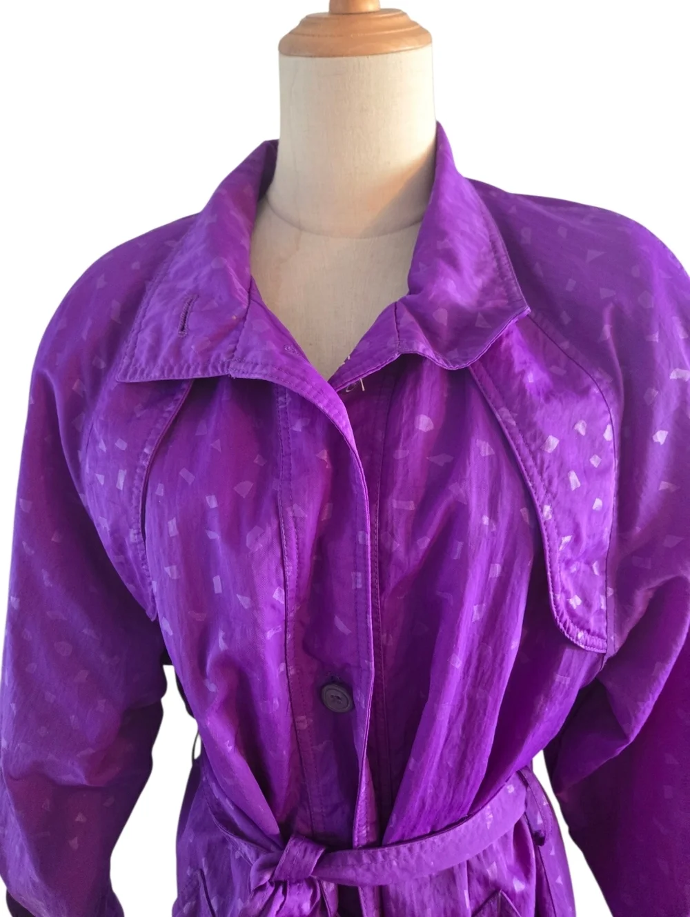Amanda Smith Vintage  Purple Nylon Trench Coat